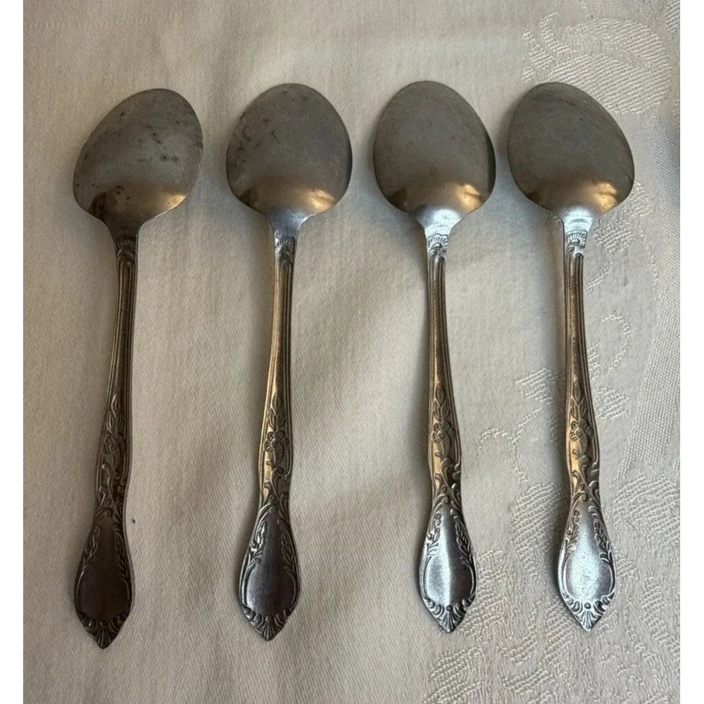 Vintage Utica Stainless Steel‎ Flatware 14 Piece Forks Knifes Spoons Silverware